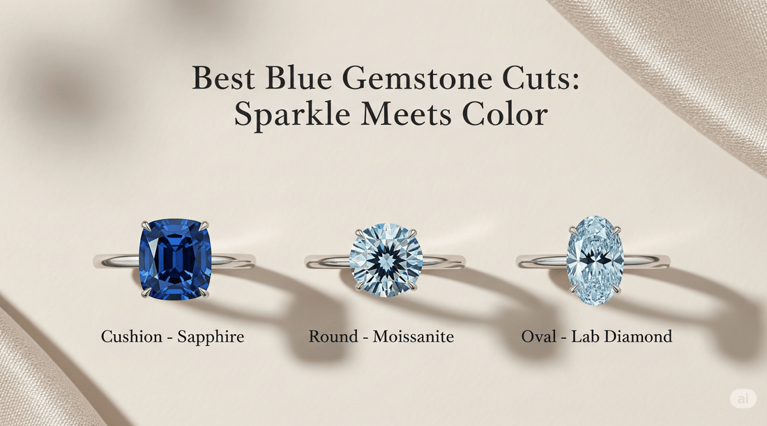 Best Cuts for Blue Gemstones: How Sapphire, Moissanite and Lab Diamonds Compare
