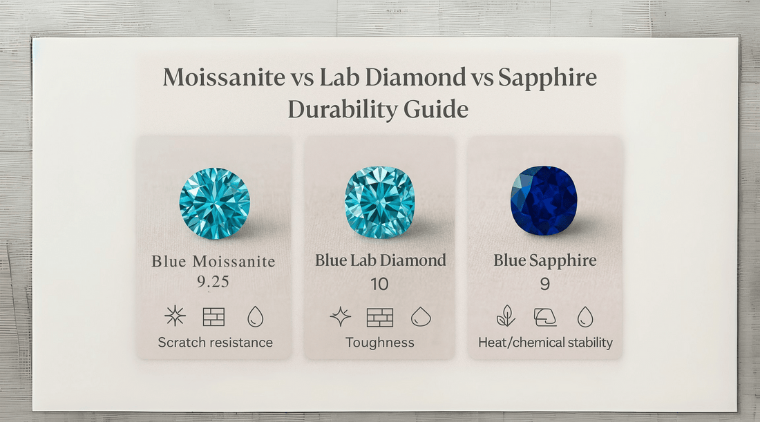 How Durable Are Blue Moissanite and Lab-Grown Diamonds Compared to Sapphires?